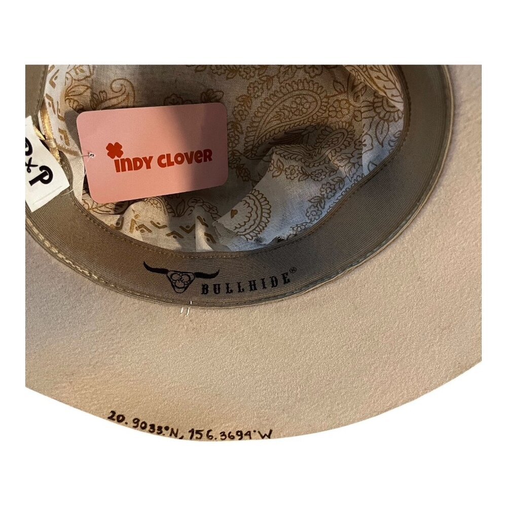Bullhide Womens Felt Fedora Hat With Tie-Dye Band With Beads and Shells - Picture 5 of 11